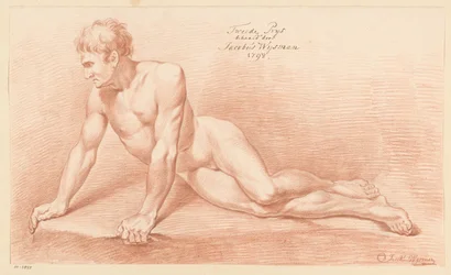 Seated Male Nude, Seen from the Front (2nd Prize 1798)