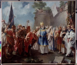 Emperor Alexander pays tribute to the high priest Jaddus (attributed to Jacopo Amigoni)