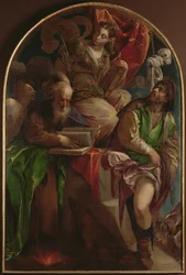 St. Justina of Padua Enthroned with St. Sebastian, St. Anthony Abbot and St. Roch, c.1557-60