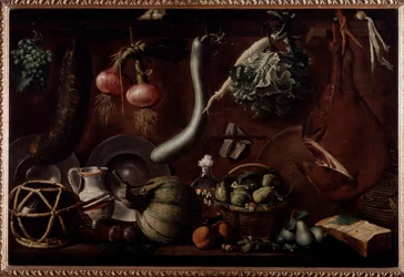 Sideboard with Crockery and Food