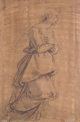 The Archangel Gabriel Kneeling to the Right, study for an Annunciation