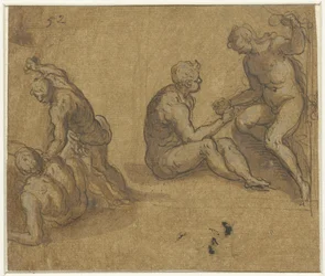 Adam and Eve under the tree and Cain killing Abel