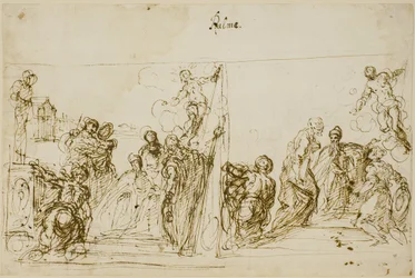 Two Composition Sketches for the Votive Painting of Doge Pasquale Cicogna, Sala del Pregadi, Palazzo Ducale, Venice