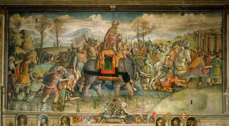 Hannibal crossing the Alps, 218 BC, by Jacopo Ripanda (detail)