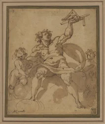 An Allegory of Architecture: A Male Figure with Two Putti
