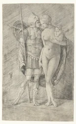Mars in Armor and Naked Venus with Cupid