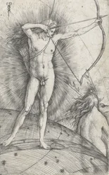 Apollo with Bow and Arrow on Celestial Globe and Diana with Deer, 1503-5