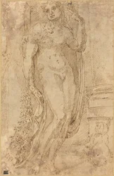 Allegorical Figure with a Cat and a Pig, c.1530