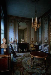 The Cabinet Interieur de la Reine (Interior Chamber of the Queen) decorated with white and gold panelling by Jacques Verberckt