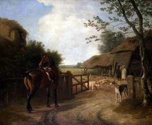 Daniel Beale at His Farm at Edmonton with His Favourite Horse