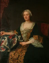 The Marquise de Castellane with Her Embroidery, After 1743