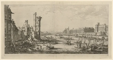 View of the Louvre, sheet from the series "Two Great Views of Paris"