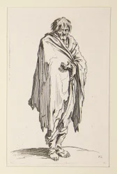 Bare-headed Beggar with Unshod Feet, from The Beggars