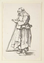 Beggar-woman receiving alms, from The Beggars