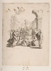 Disciple Washing the Feet of Christ, No. 1 of 11 from La Petite Passion