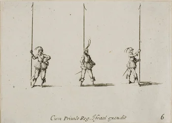 Drill with Raised Pike (plate six from The Military Exercises)