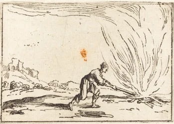 Man Attending a Fire