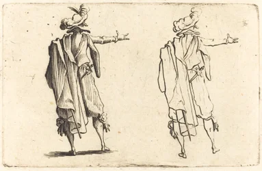 Man Seen from Behind with His Right Arm Extended