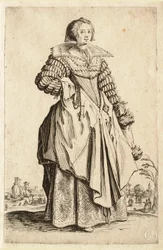 The Lady with the Large Collar and the Headdress Falling Back