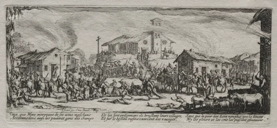 The Large Miseries of War: Pillaging and Burning of a Village