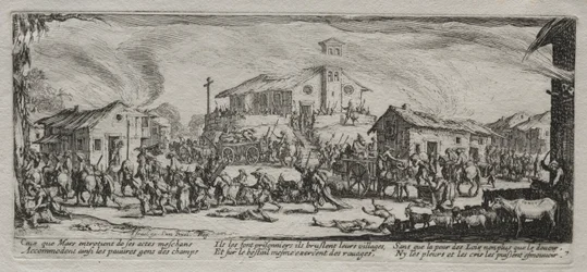 The Large Miseries of War: Pillaging and Burning of a Village