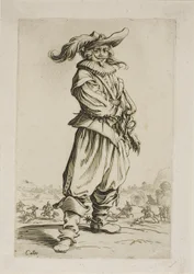 The Soldier with a Plumed Hat, plate three from La Noblesse
