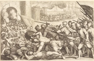 The Troops Forcing the Gate of a Town