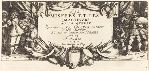 Title Page for The Large Miseries of War, c. 1633