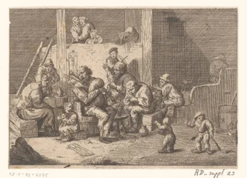 Interior with Bagpipe and Violin Player and Two Singers