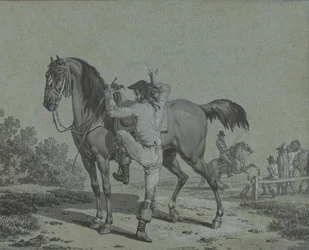 Man Mounting a Horse