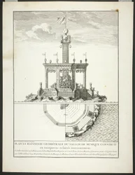 Plan and Elevation of a Music Room, plate three from Description des Festes Données par la Ville de Paris