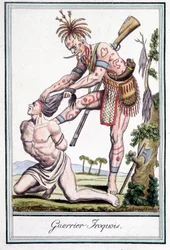 Iroquois Warrior Scalping His Enemy - in 