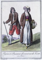 Peasant and Peasant of Trieste, Italy - in 