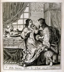 17th century engraved illustration from a collection of proverbs by Jacques Lagniet