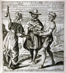 17th century engraved illustration from a collection of proverbs by Jacques Lagniet