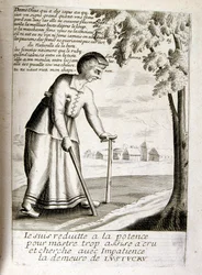17th century engraved illustration from a collection of proverbs by Jacques Lagniet