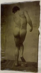 Study of a Male Nude Model, Standing and Seen from the Back, in the Studio of Jacques de Lalaing