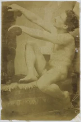 Study of a Male Nude Model, Sitting and Seen from the Side, in the Studio of Jacques de Lalaing