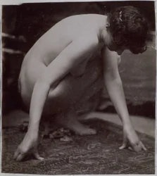 Study of a Female Nude Model, Seen from the Side, in the Studio of Jacques de Lalaing, Preliminary Study for Element for a Fountain in Musee des Beaux Arts, Tournai and for Circular Fountain