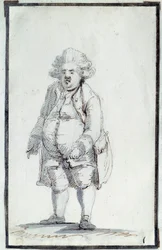 French Revolution: Caricature of Mirabeau-Tonneau, Andre Boniface Louis Riquetti, Viscount de Mirabeau, Known as 