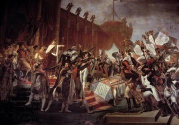 Oath of the Army made to Emperor Napoleon I (1769-1821) after the Distribution of the Eagles at the Champ de Mars, 5/12/1804 (detail)