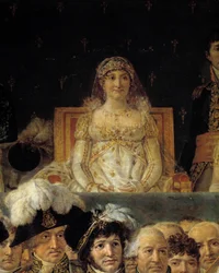 The Rite of Napoleon. Detail depicting Laetitia Bonaparte (Letizia Maria Ramolino) (1750-1836), mother of Napoleon I during the Sacre of Emperor Napoleon I Bonaparte and coronation of Imperial Josephine at Notre-Dame de Paris on 2 December 1804.