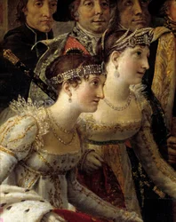 The Coronation of Napoleon. Detail depicting Madame de La Rochefoucauld and Madame Lavalette during the consecration of Emperor Napoleon I Bonaparte and the coronation of Empress Joséphine at Notre-Dame de Paris on December 2