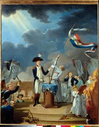 The oath of La Fayette (Lafayette) at the feast of the federation on July 14