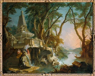 Imaginary Landscape: The River, also called Pyramid Fountain with a Broken Statue of Neptune