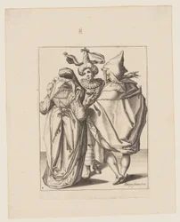 A Couple Addressing a Gesticulating Young Man, from The Masquerades