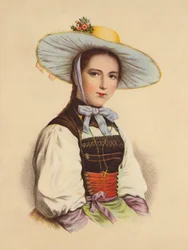 Swiss Girl in National Dress