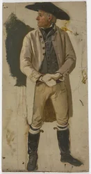 Peasant with Large Hat, White Jacket, and Cuffed Boots