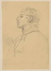 Young Woman, Seen Slightly from Below to the Left