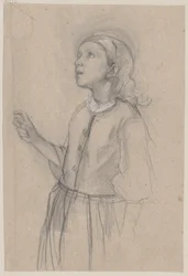 Little girl, drawn from the left